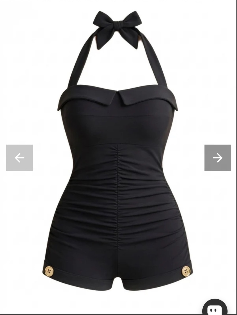 Classic Black 1950s Halter One-Piece Swimsuit